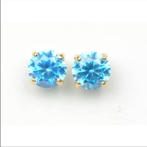 Jewelry - 14k Solid White/Yellow Gold 5mm  Stud Earrings